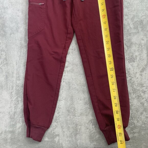 Figs Scrub Pants Womens XXS Petite Zamora Jogger Nurse Workwear Burgundy RN 26” - Picture 4 of 13
